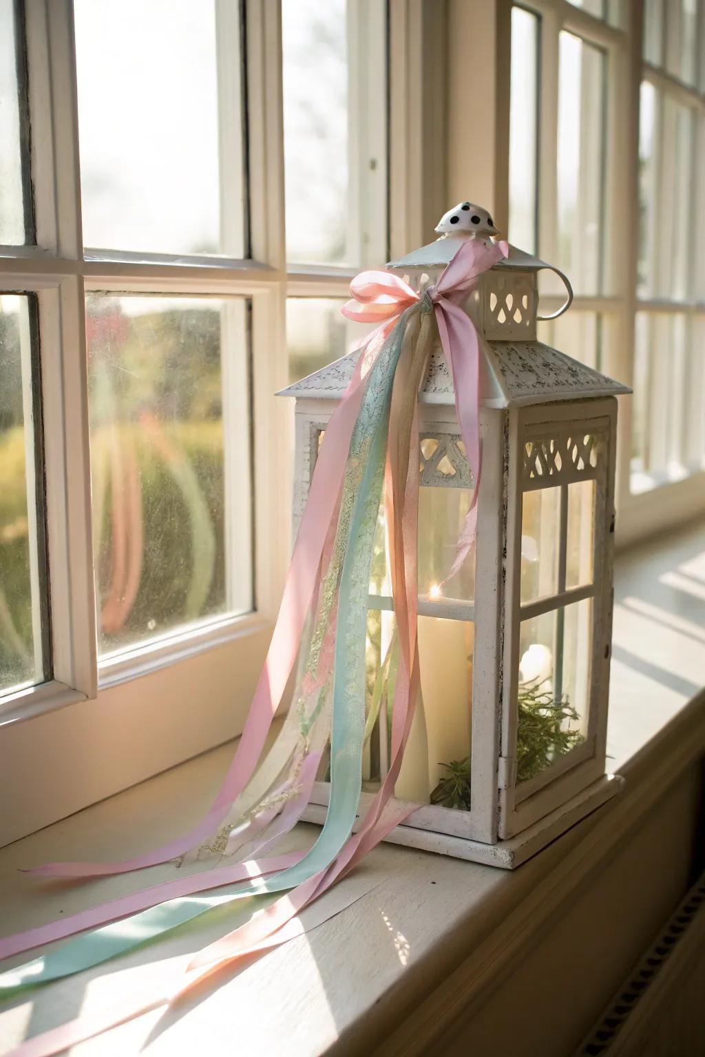 Pastel ribbons add a delicate, joyful style to lamps.
