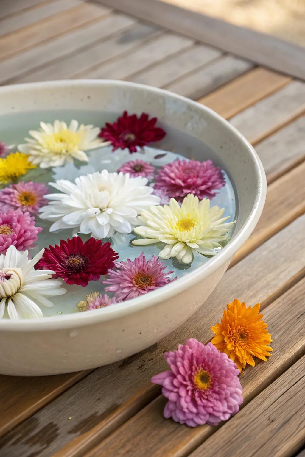 Drifting blossoms present a tranquil and graceful display.