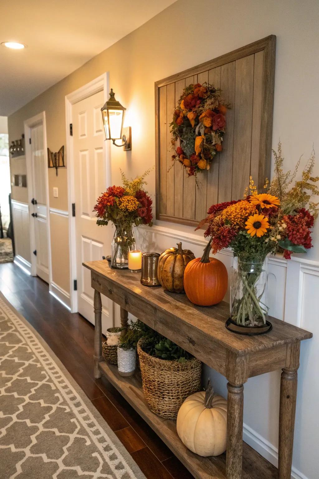 Seasonal decor ensures your entryway remains dynamic and fresh.