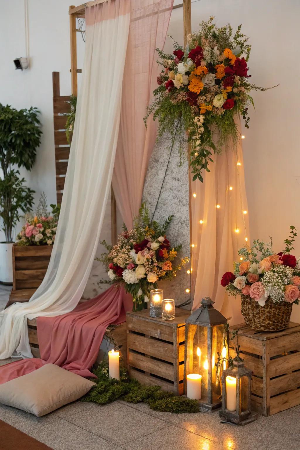 Mix materials for a textured, layered look.