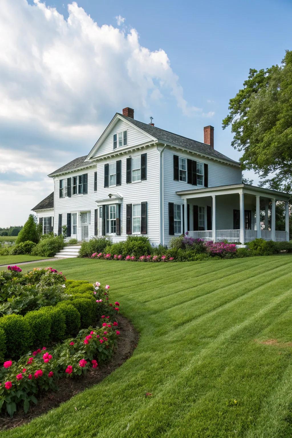 Timeless elegance with a classic white exterior.