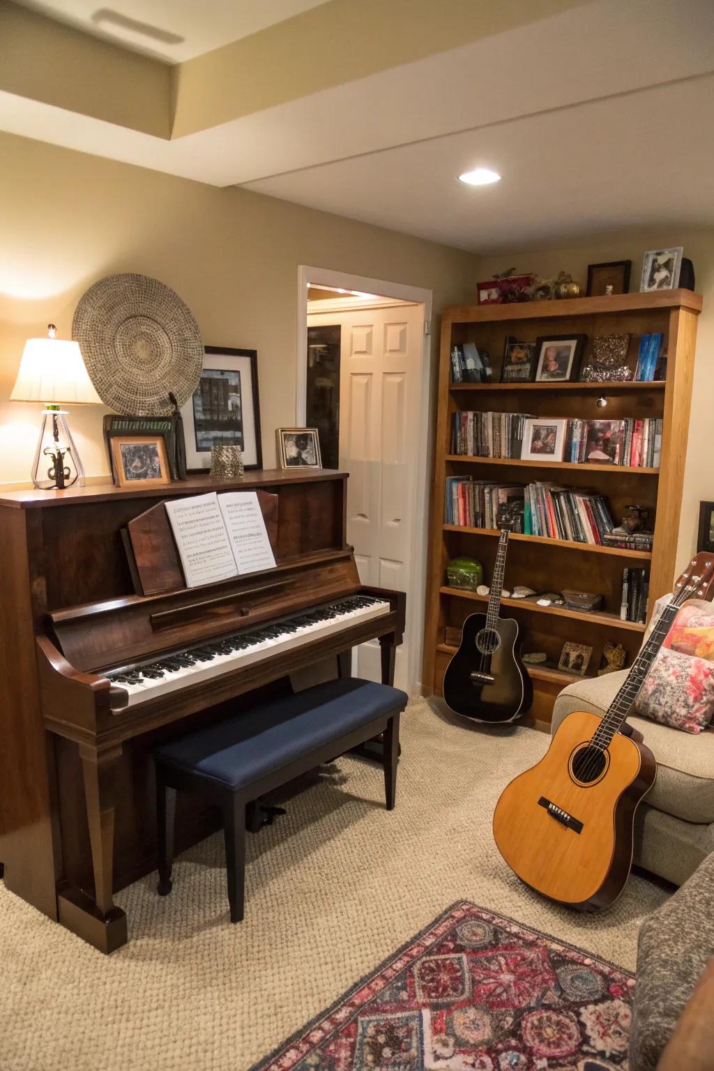 An area resonating with musical harmony.