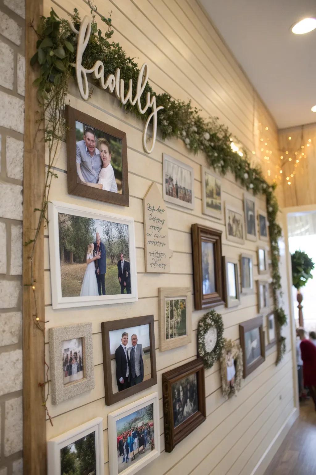 Image wall with added text and word art.