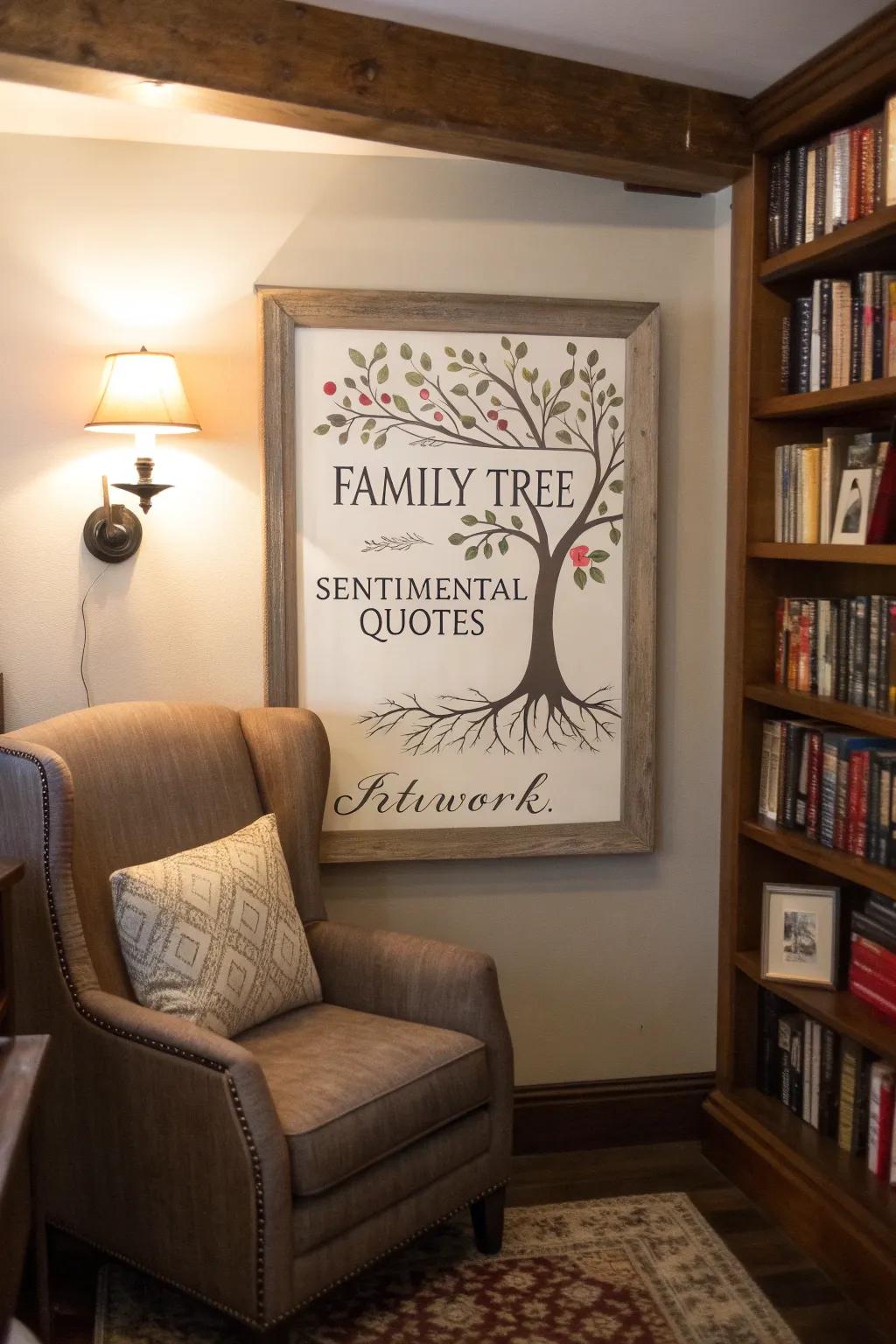 Inscriptions add a heartfelt element to family trees.