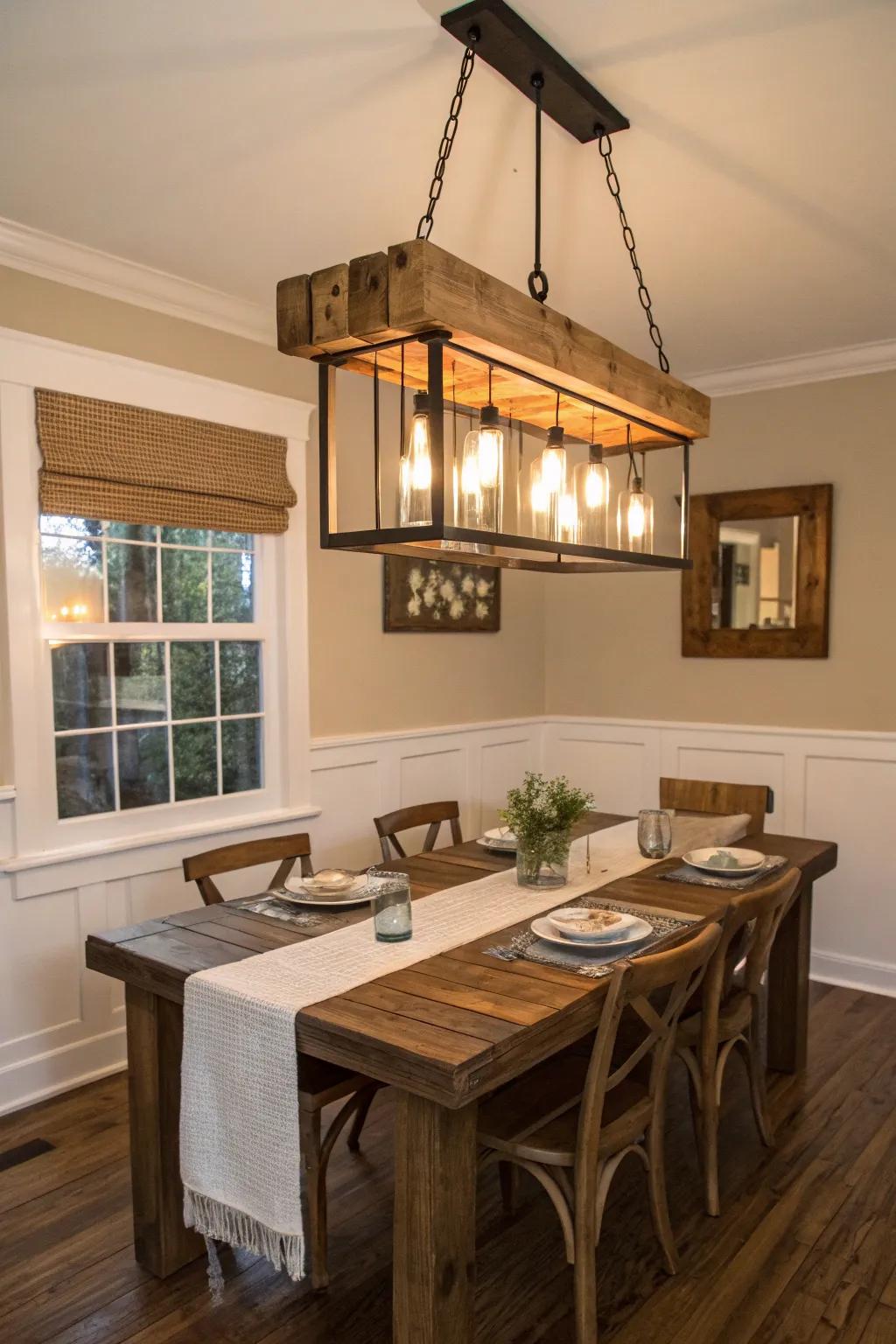Recycled wood fixtures enhance the individuality and eco-conscious aspect of your space.