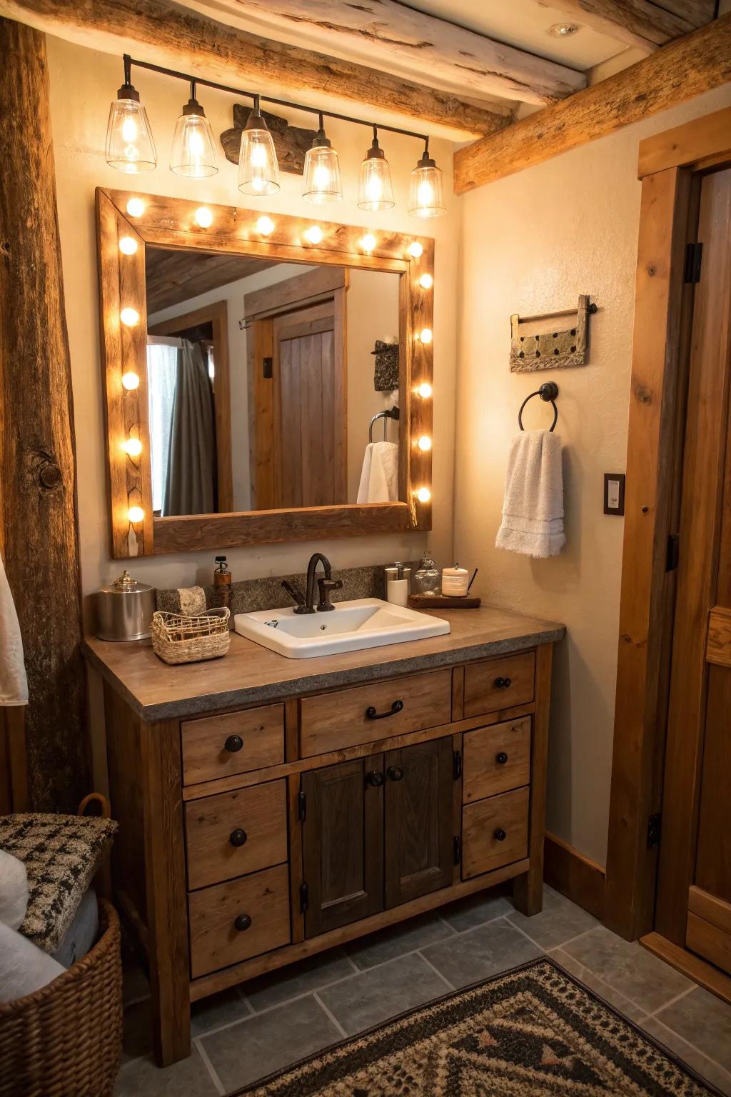 Cozy illumination establishes the framework for an impeccable beauty regimen.