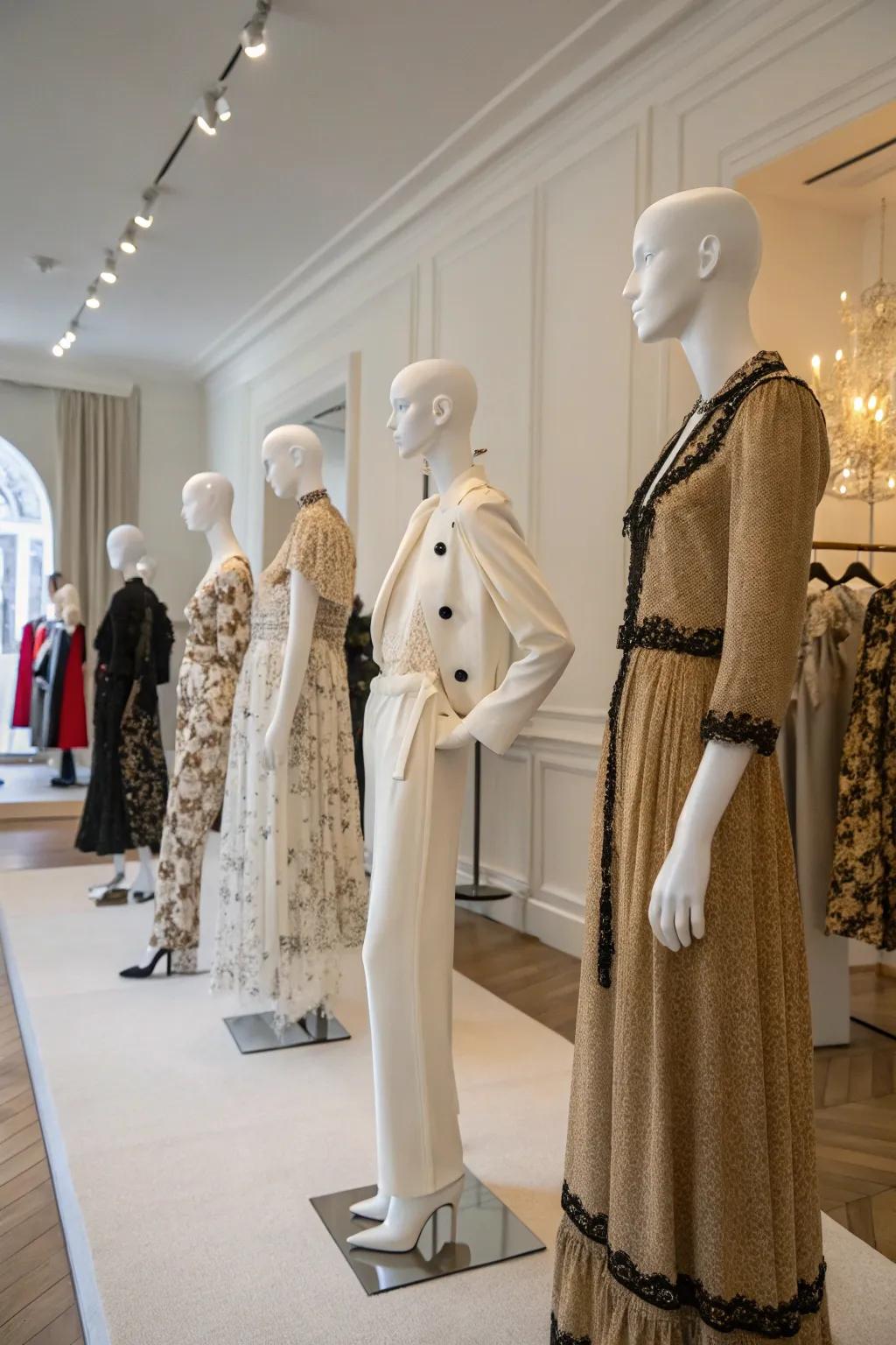 Fashion displays serve as both a decor and a statement.