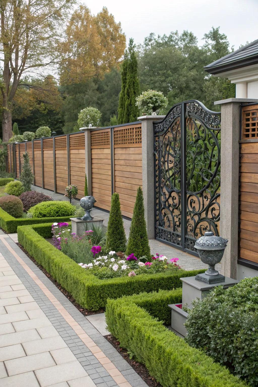 Merge timber and metal for a stylish, long-lasting boundary.