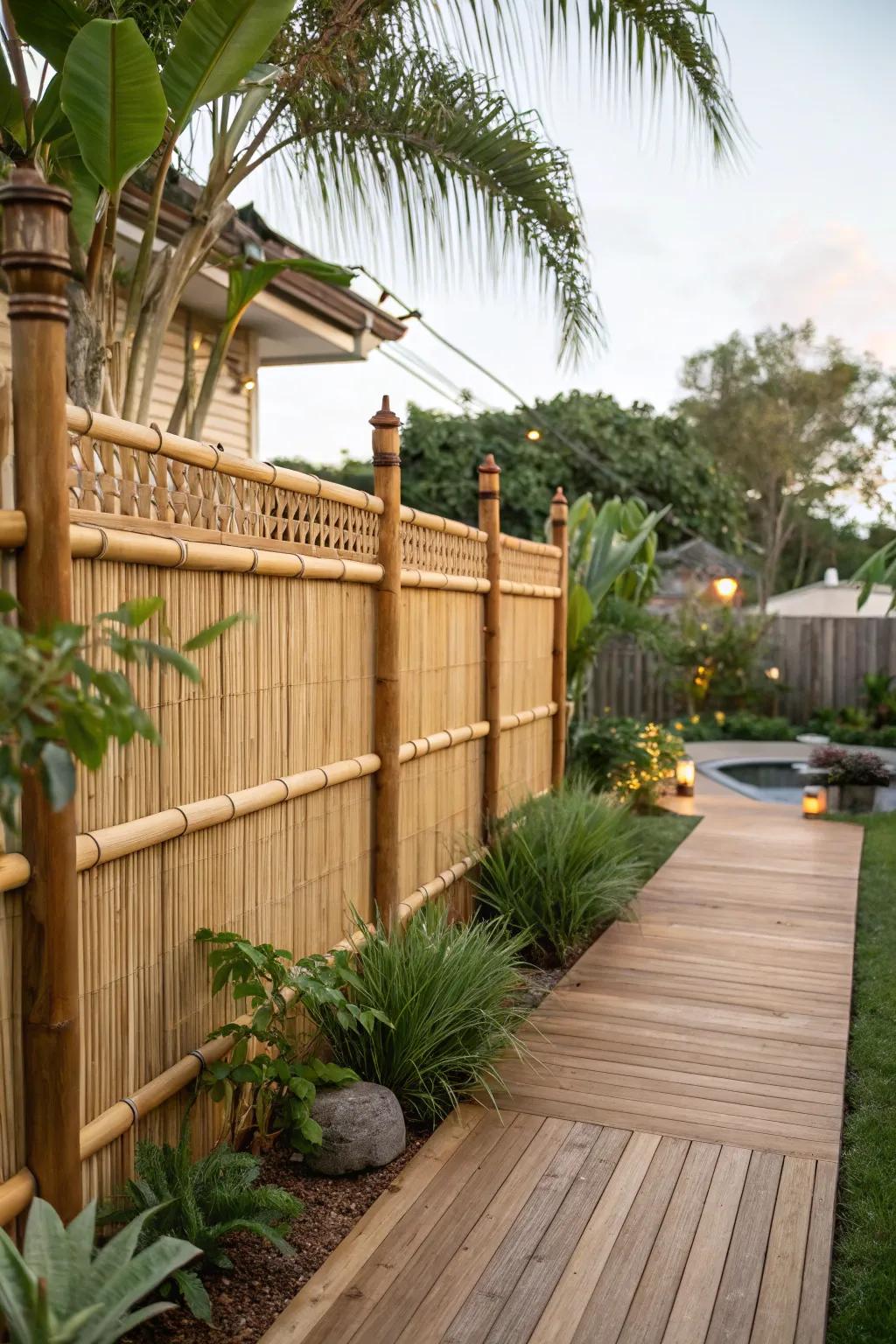 Revamp your fencing with the organic charm of bamboo.