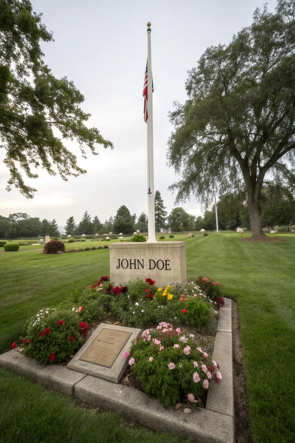 Personalized elements give character to a freedom pole area.
