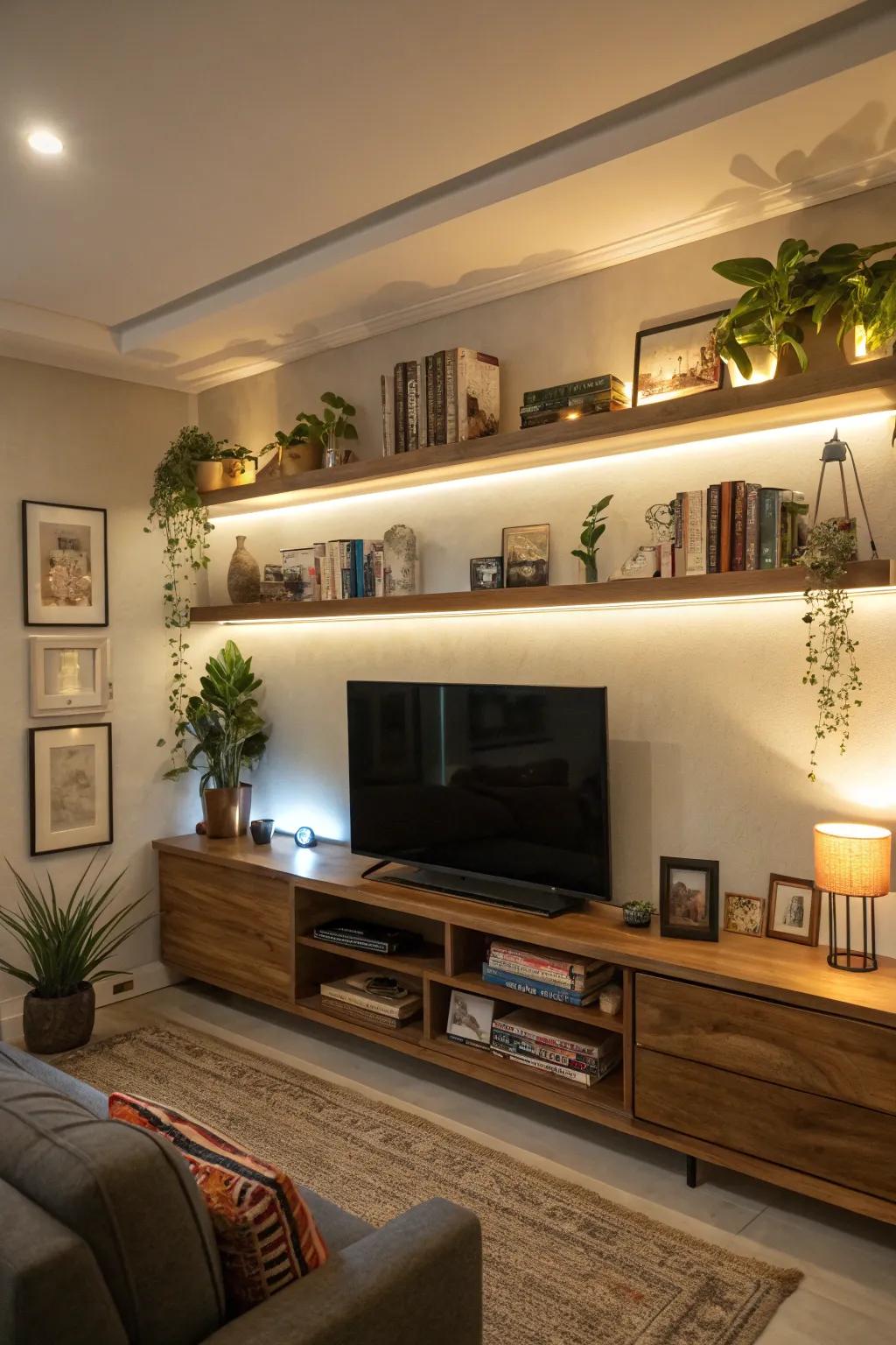 Highlight your decor using accent lights.