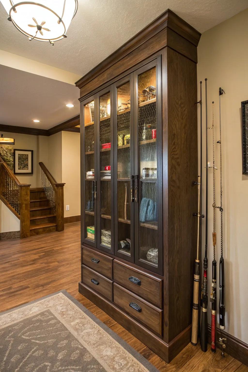 Custom shelves for a seamless storage solution.