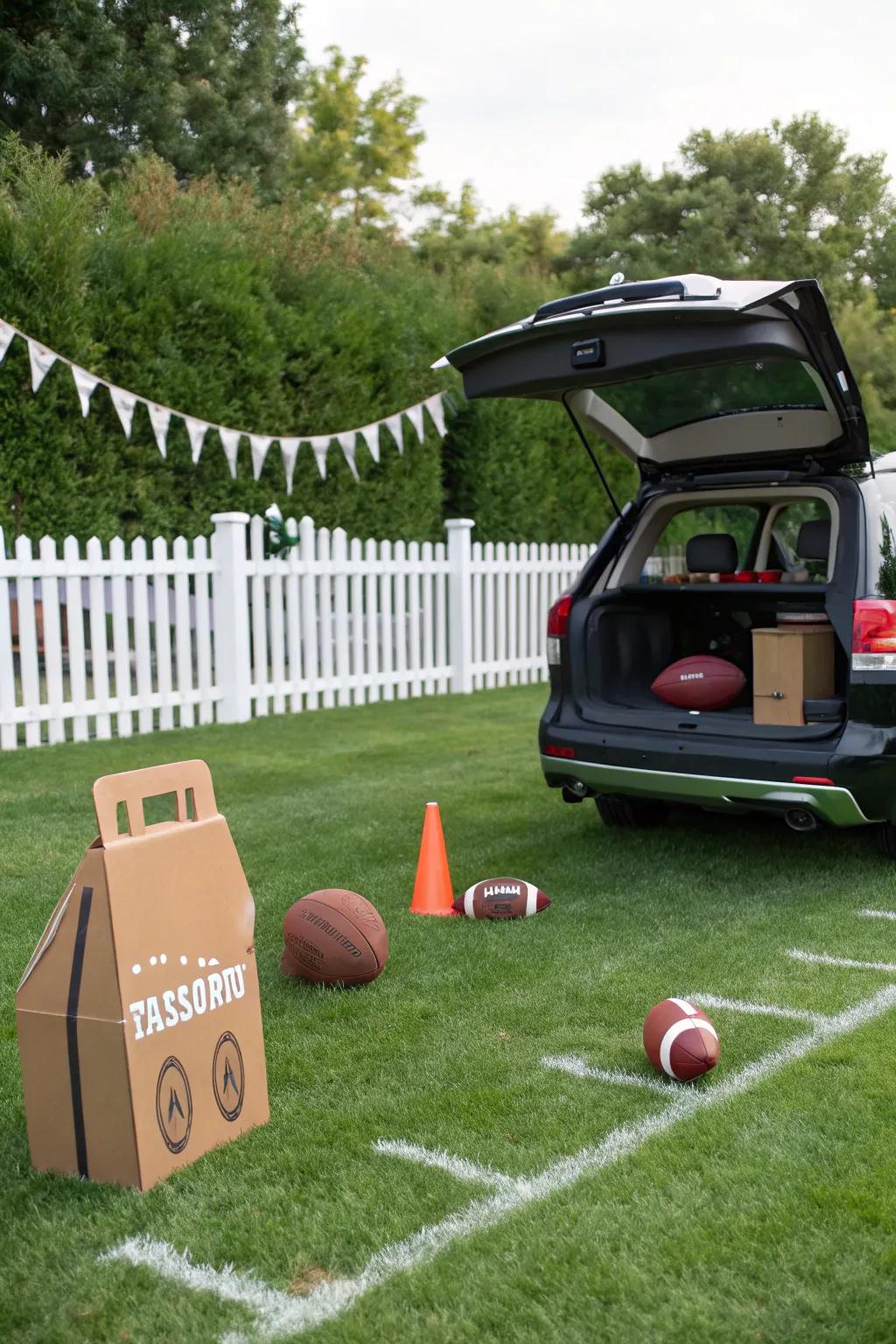 Engage guests through an accessible and delightful gridiron toss activity.