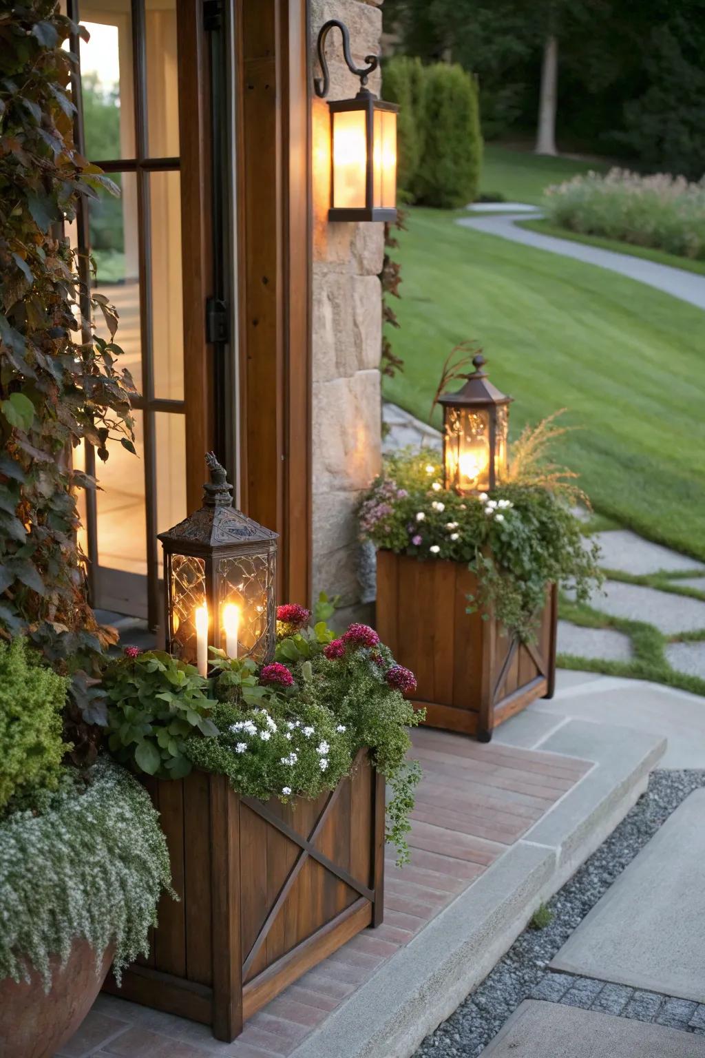 Highlight your entrance with stylish lighting.