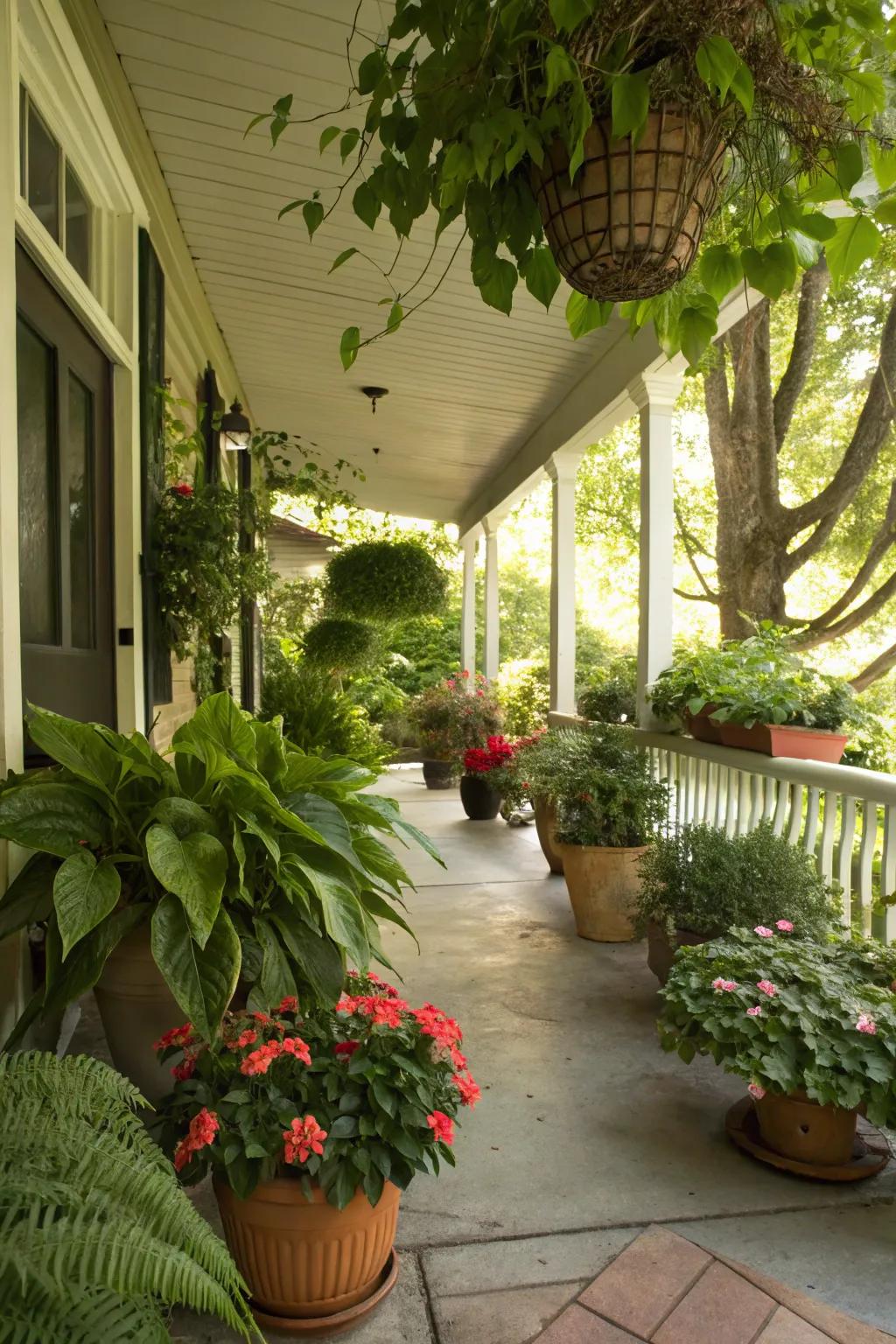 Thick greenery providing natural shade.