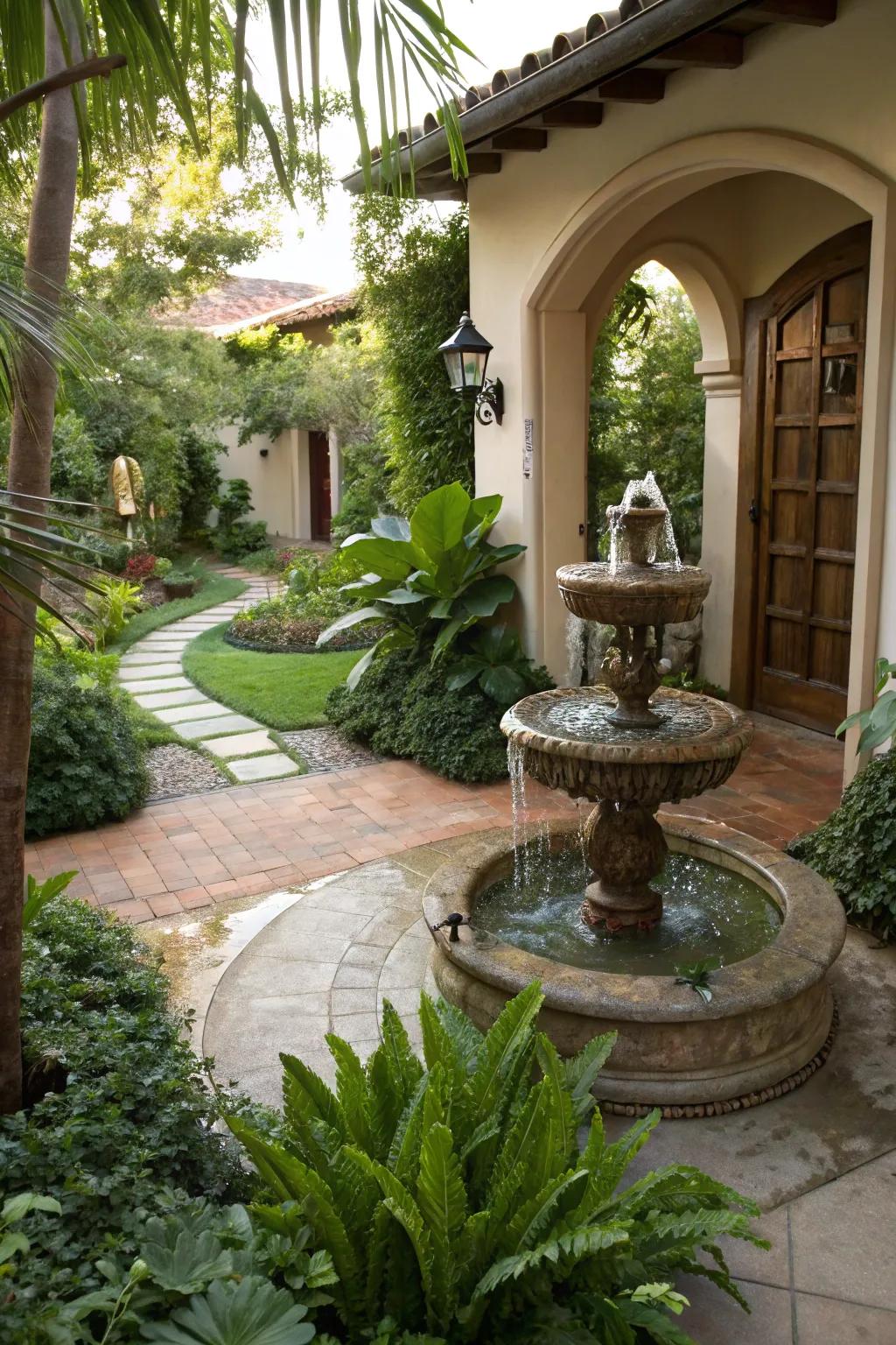 Boost tranquility with a water feature on your patio.