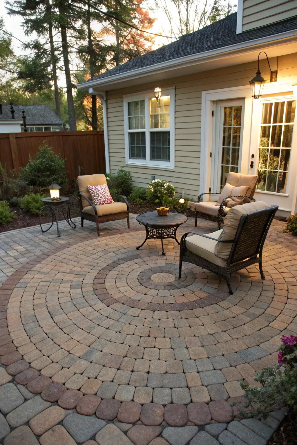 Circular stone block layouts naturally encourage gathering.