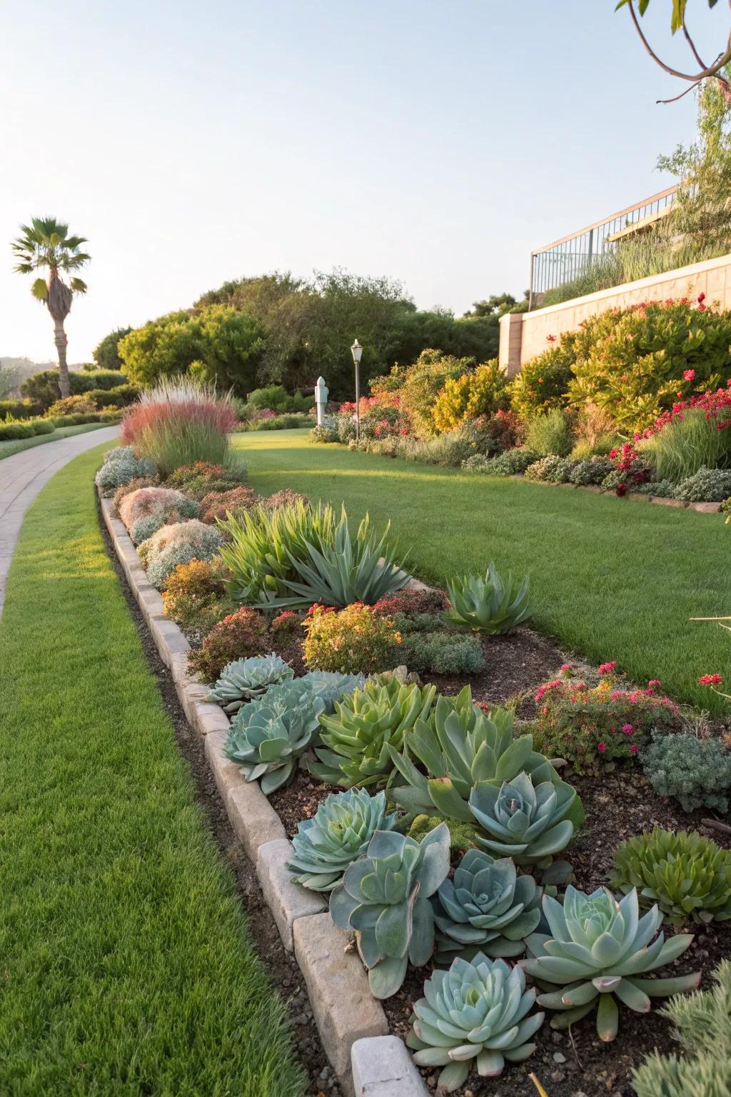 Succulent borders infuse structure into your garden.