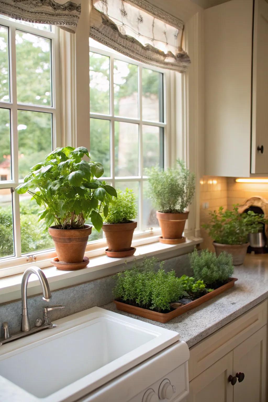 Green accents that bring the kitchen to life.