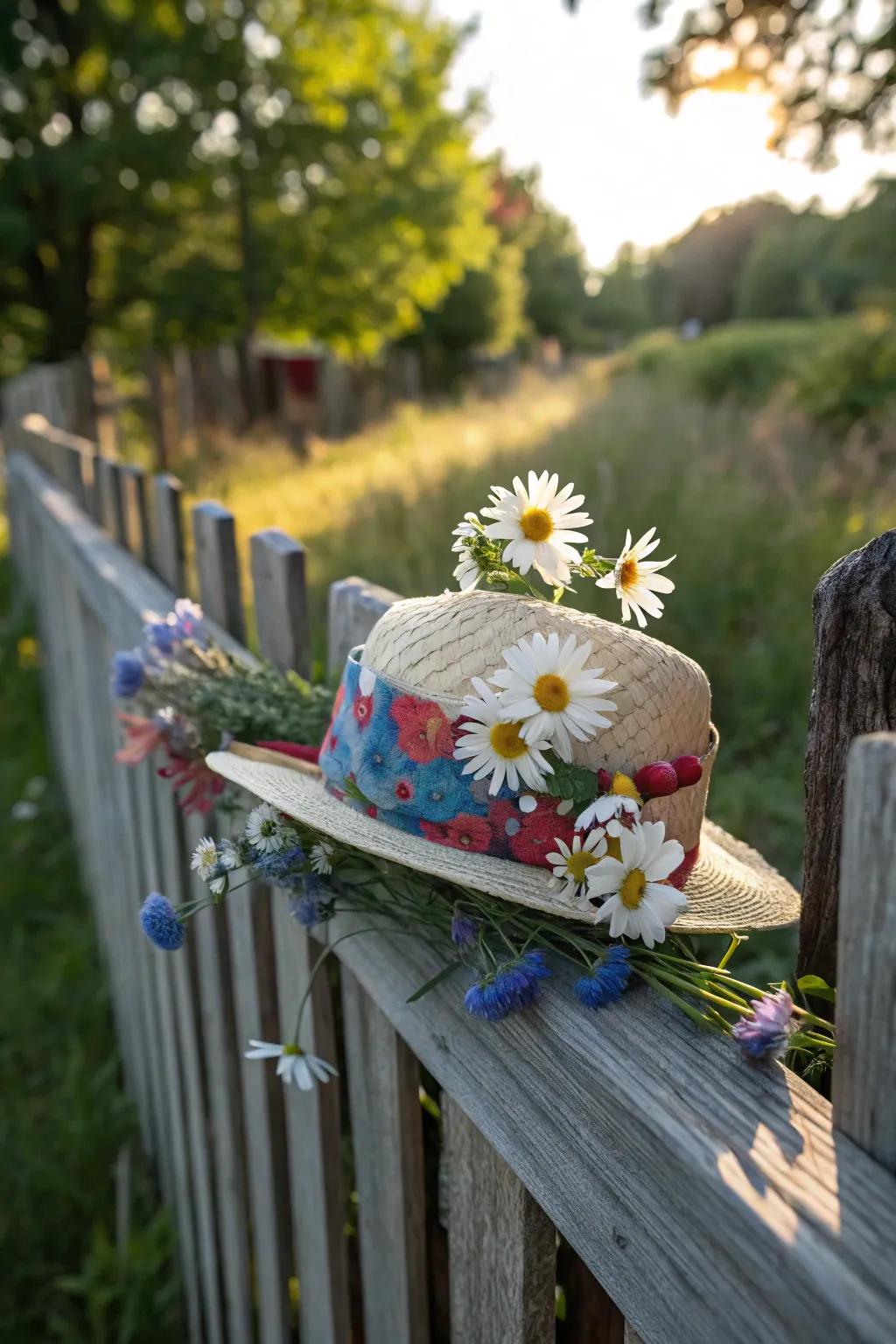 Meadow magic hat with a carefree wildflower vibe.