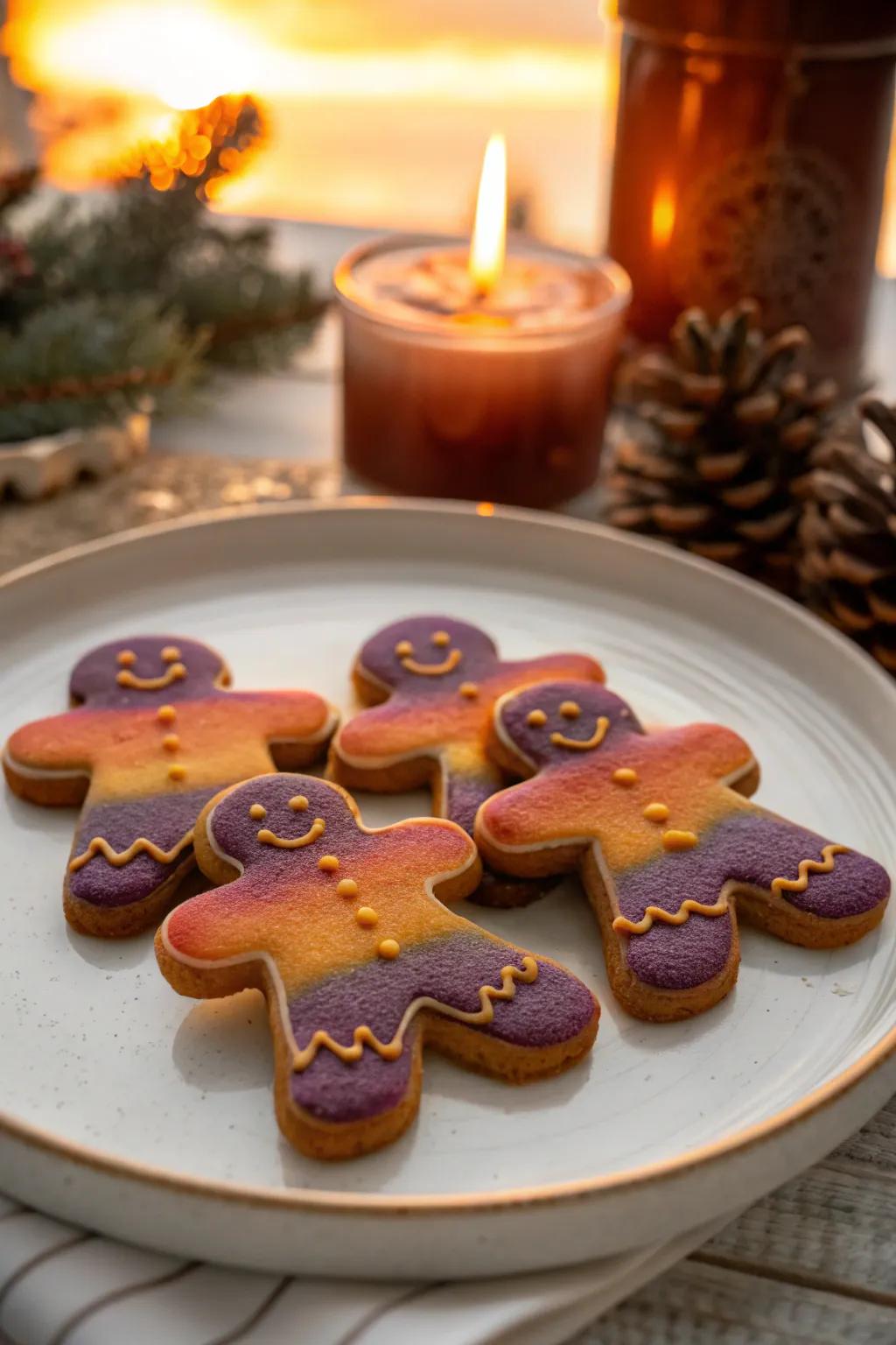 Ombre icing adds a modern flair to these gingerbread men.