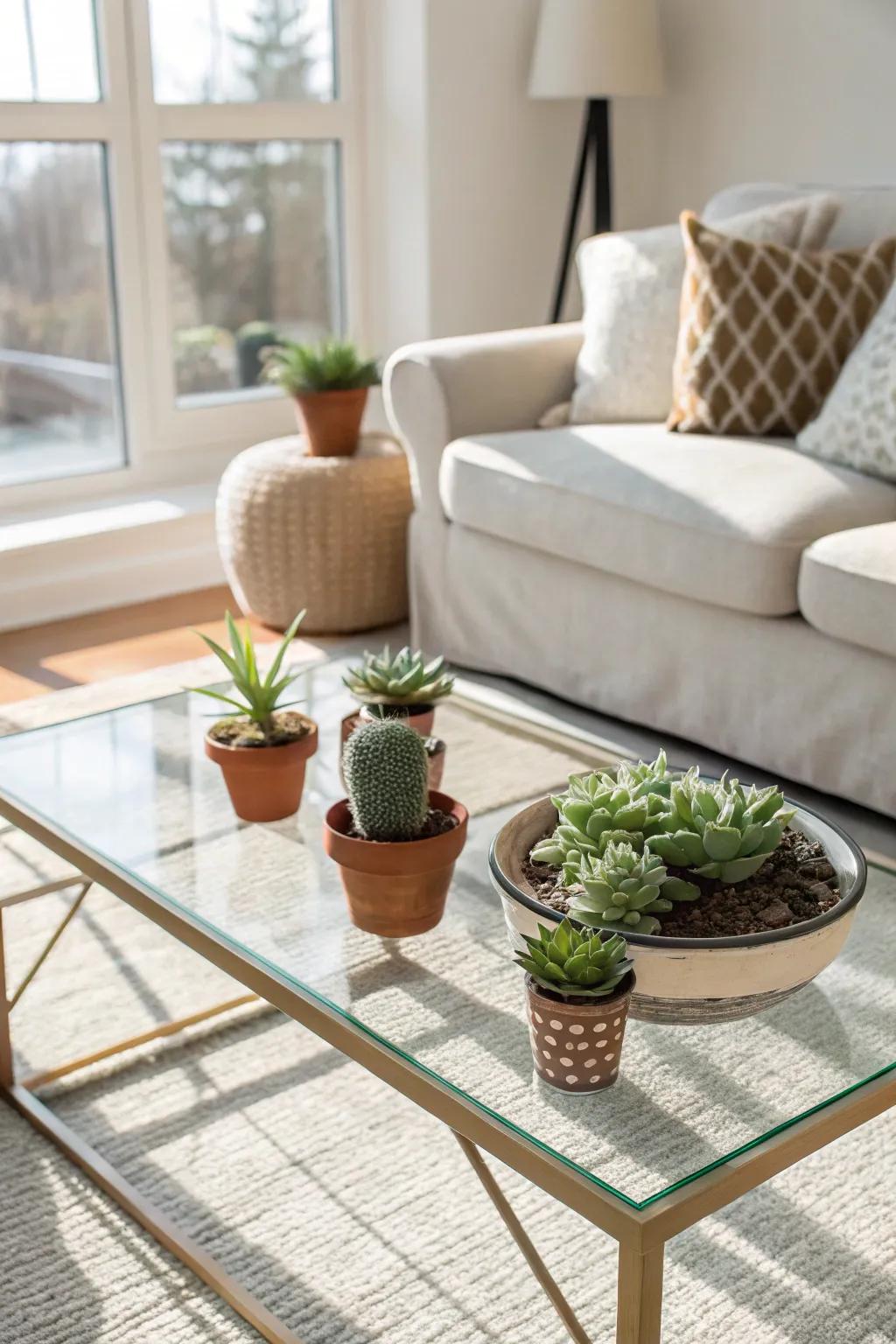 With greenery such as succulents, your table gains a hint of nature.