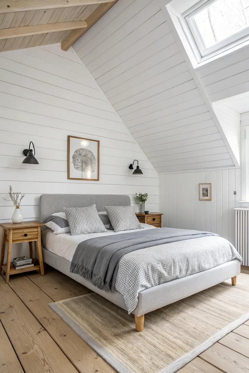 Scandinavian design embraces grey for a clean and airy space.