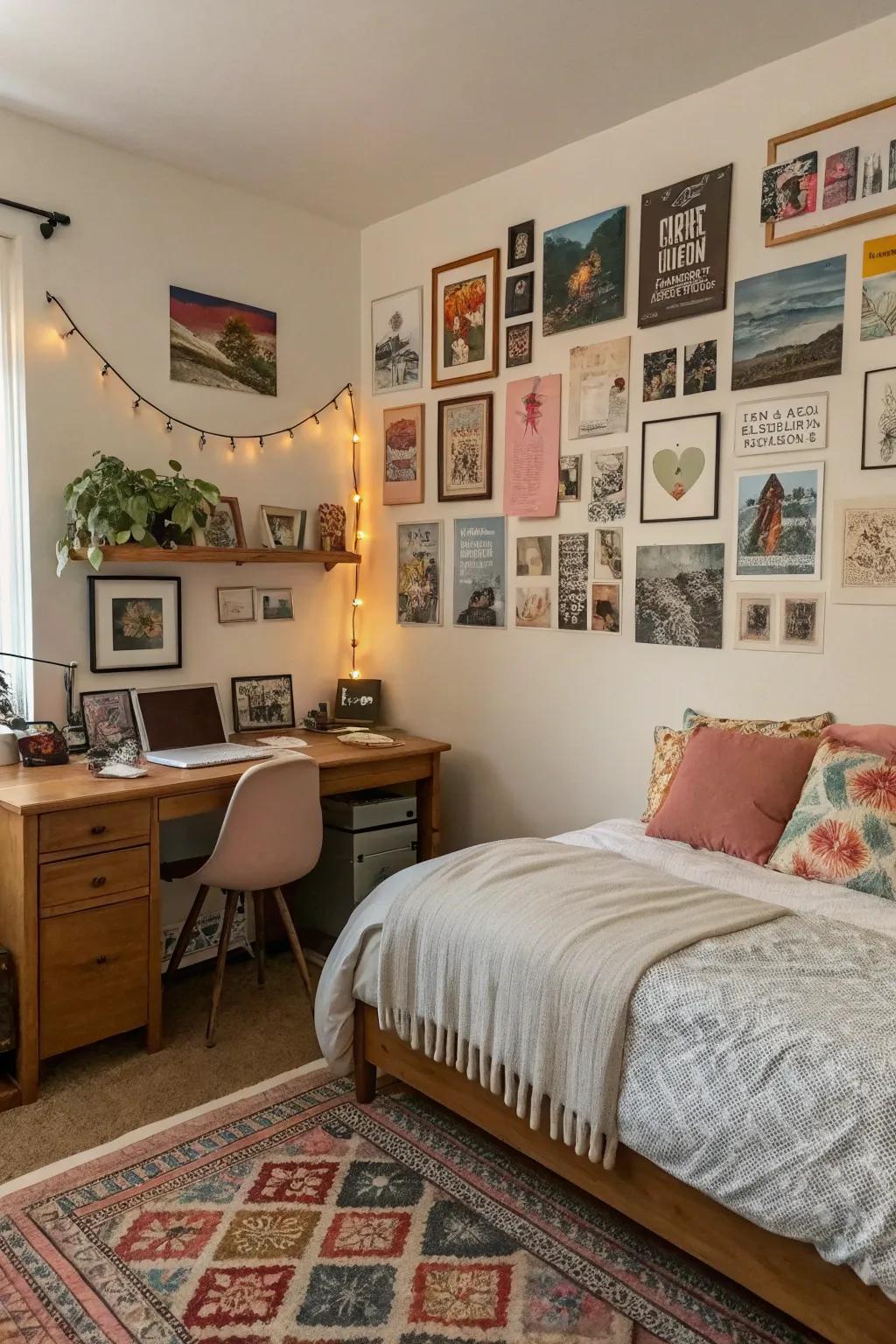 Collage walls let your individuality shine through.