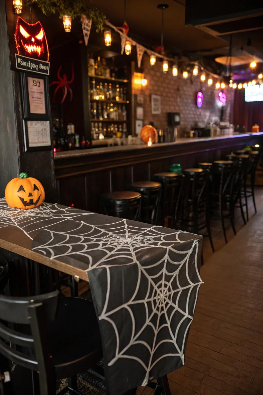 Infuse texture through an arachnid web runner.