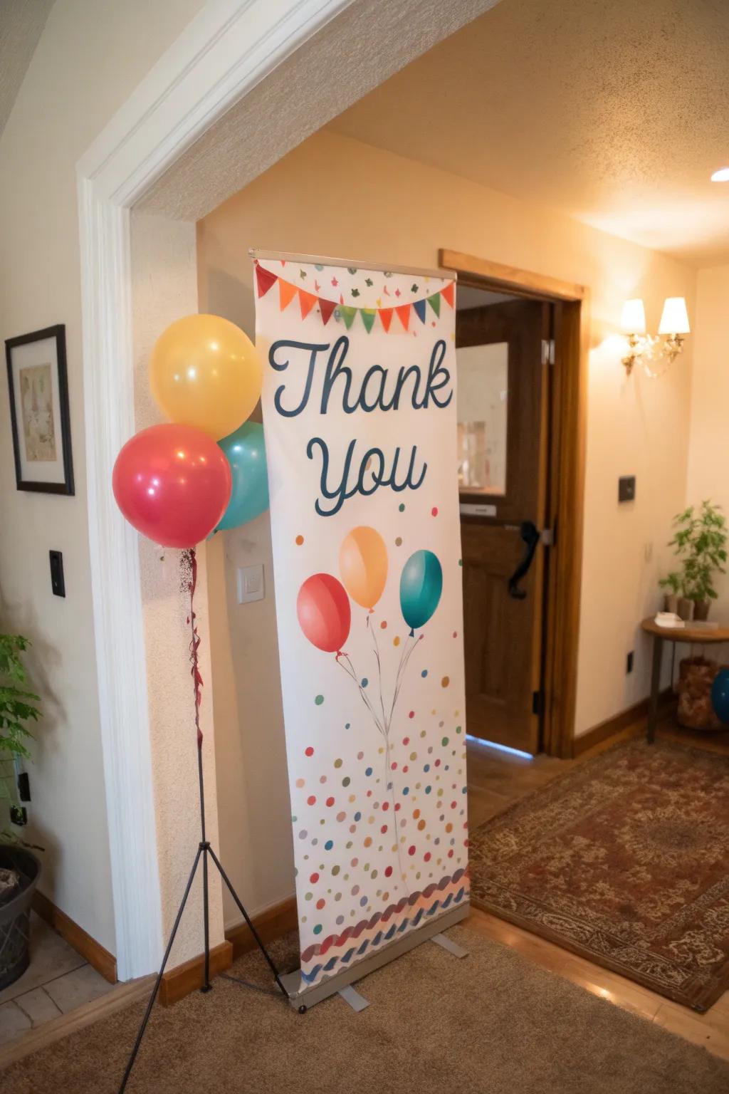 Thank you messages add warmth to birthday announcements.