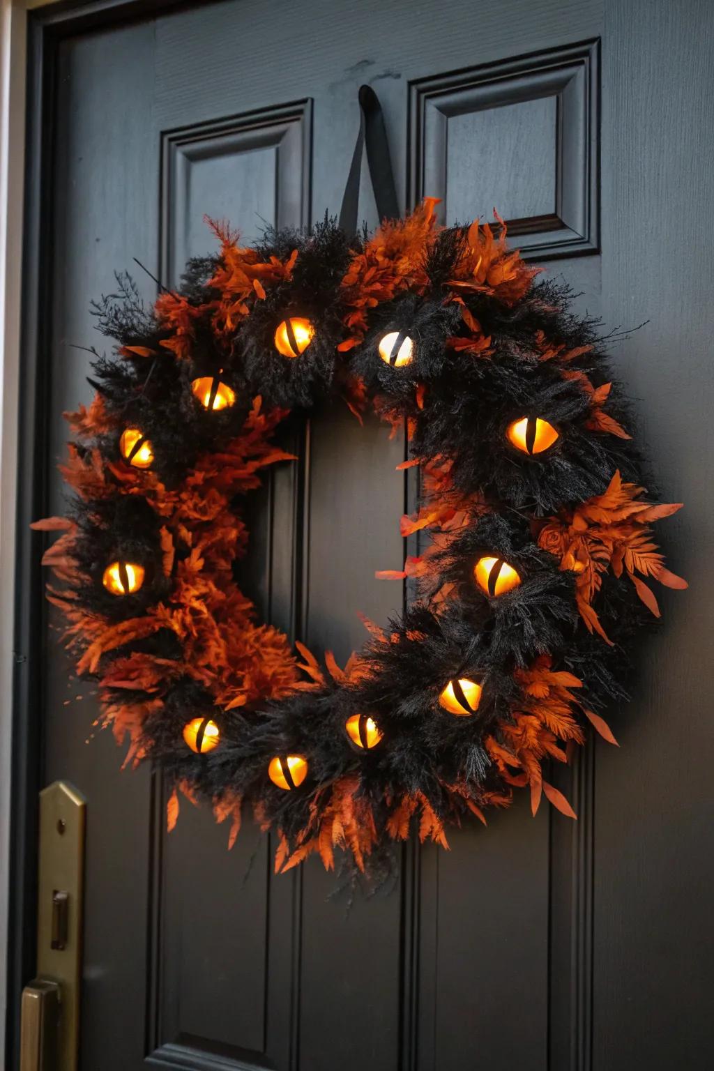 Keep watch with this feline-inspired wreath.