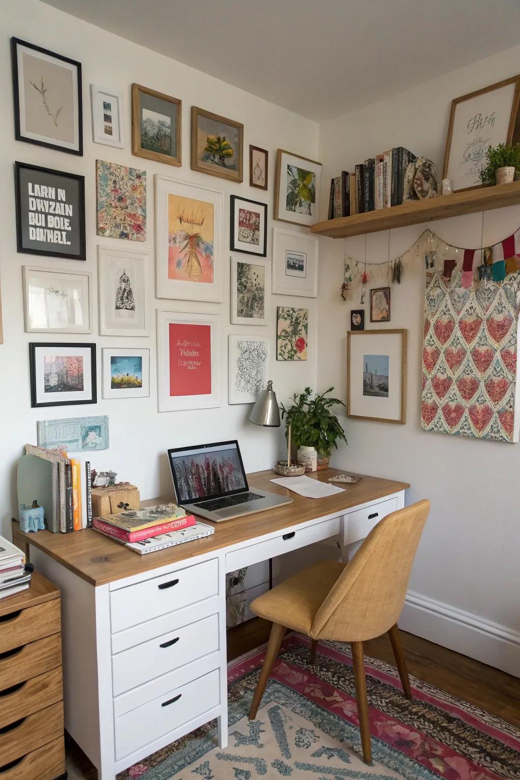 Personal artwork and decor transform your home office into a reflection of your unique personality.