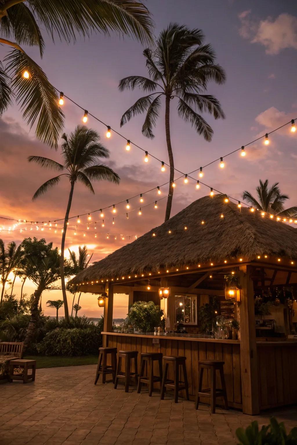 Lights craft a captivating atmosphere.