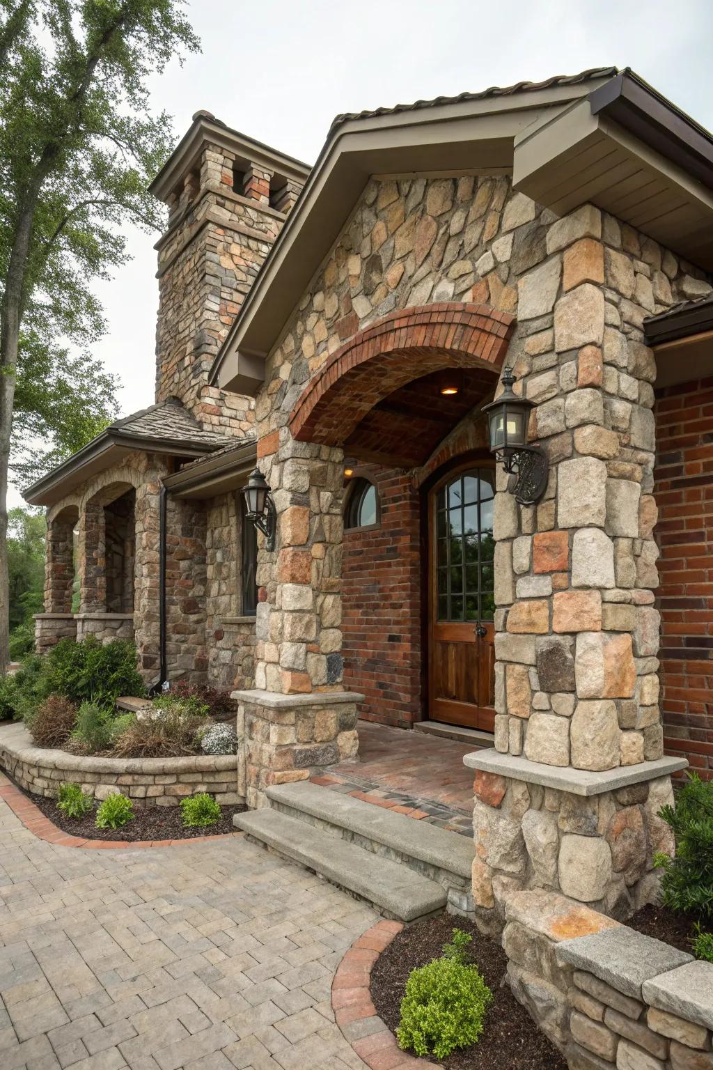 Organic substances infusing texture and distinctiveness into your entrance.