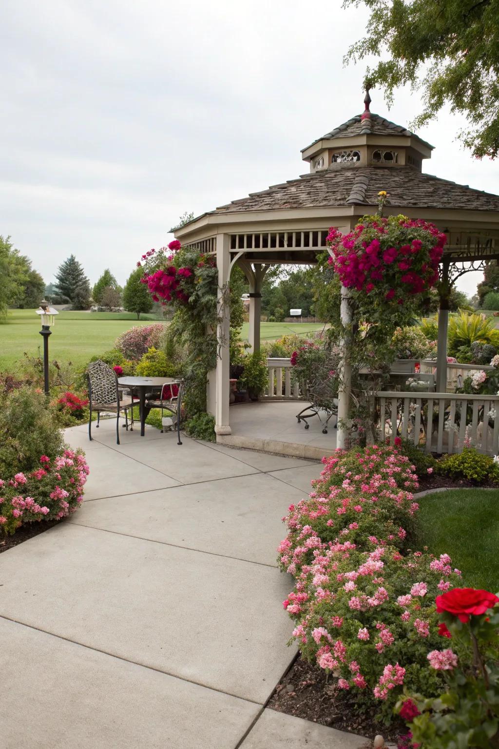 A gazebo provides privacy and comfort, making your patio enjoyable year-round.
