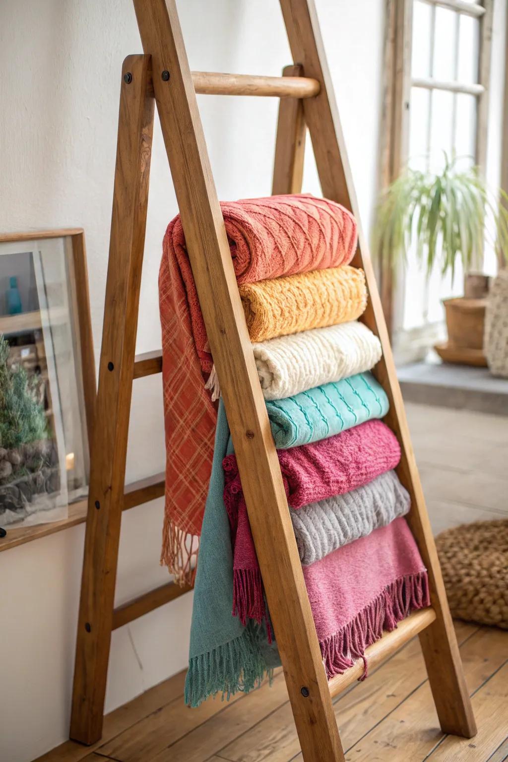Wrap ladders offer warmth and texture to any room corner.