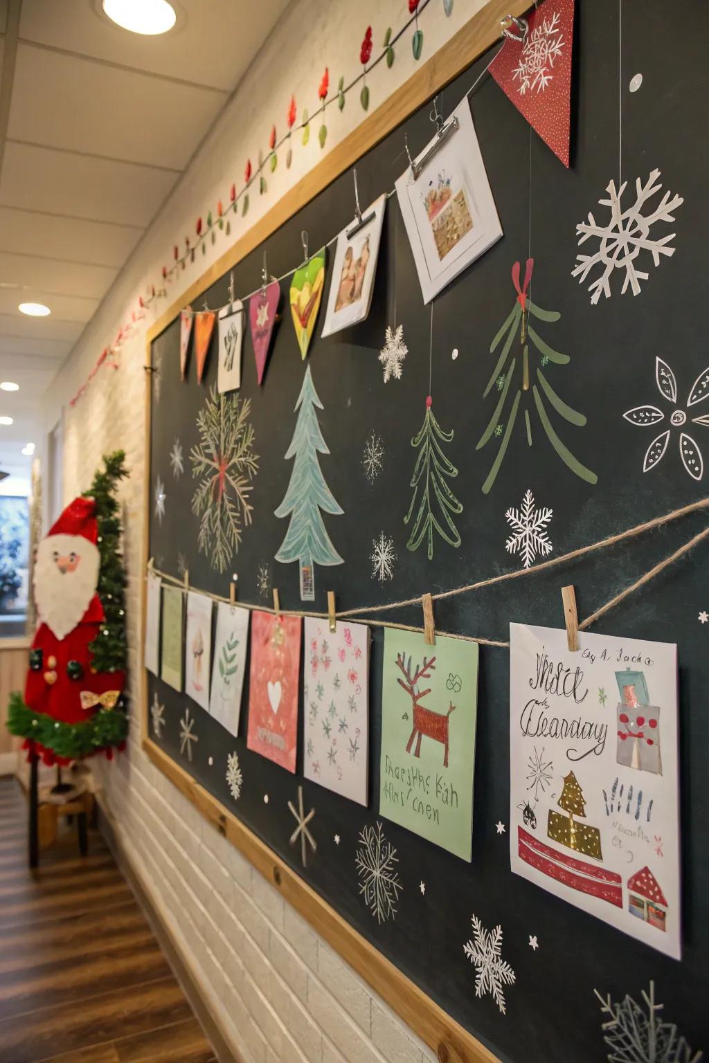 A slate wall delivers an engaging and vibrant presentation.
