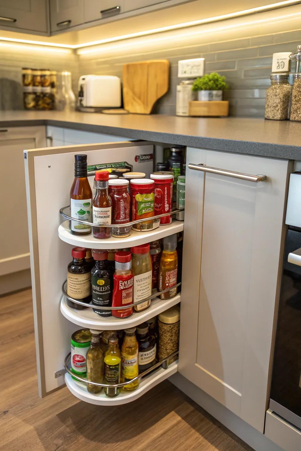 Lazy Susans make use of every corner of your cabinets.