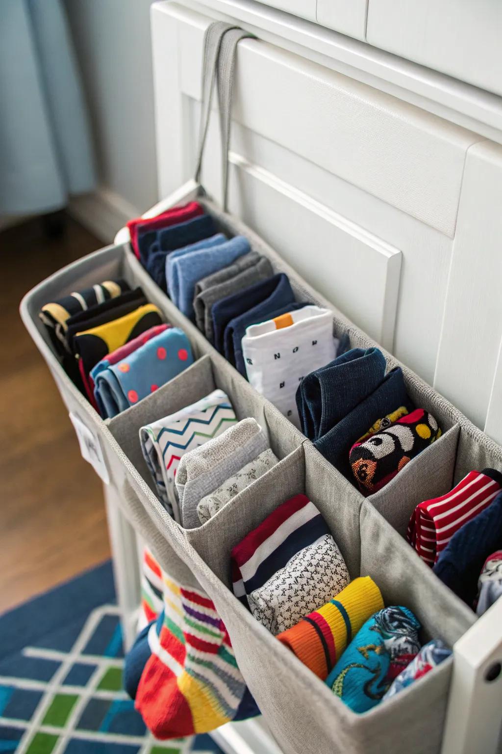 A boot organizer can also be used as a sock storage solution.