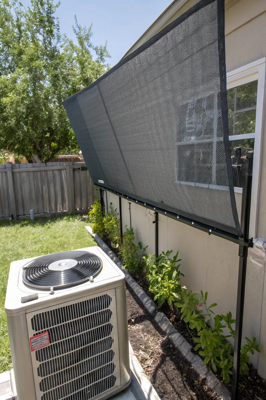 A mesh solar protector provides sun defense while preserving airflow.