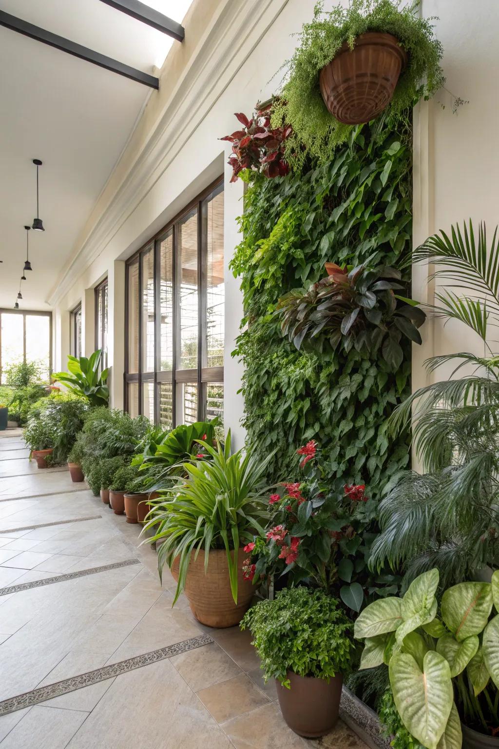 Greenery brings life and freshness to your indoor patio.