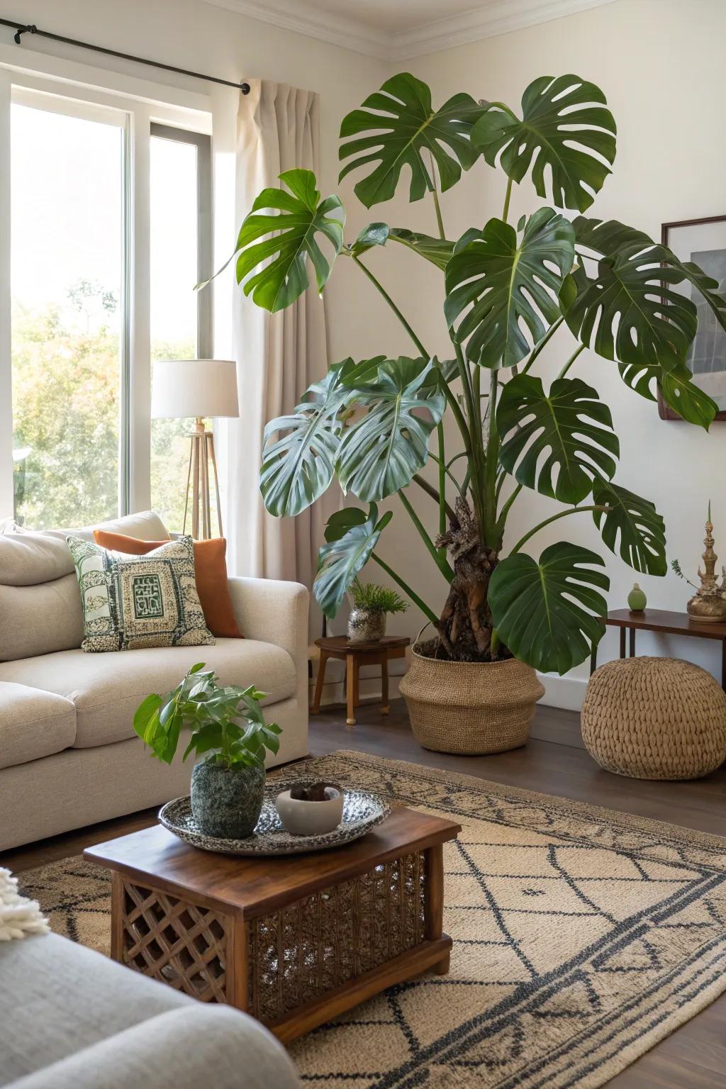 Import tropical sensations indoors with the remarkable Split-Leaf Wonders plant.