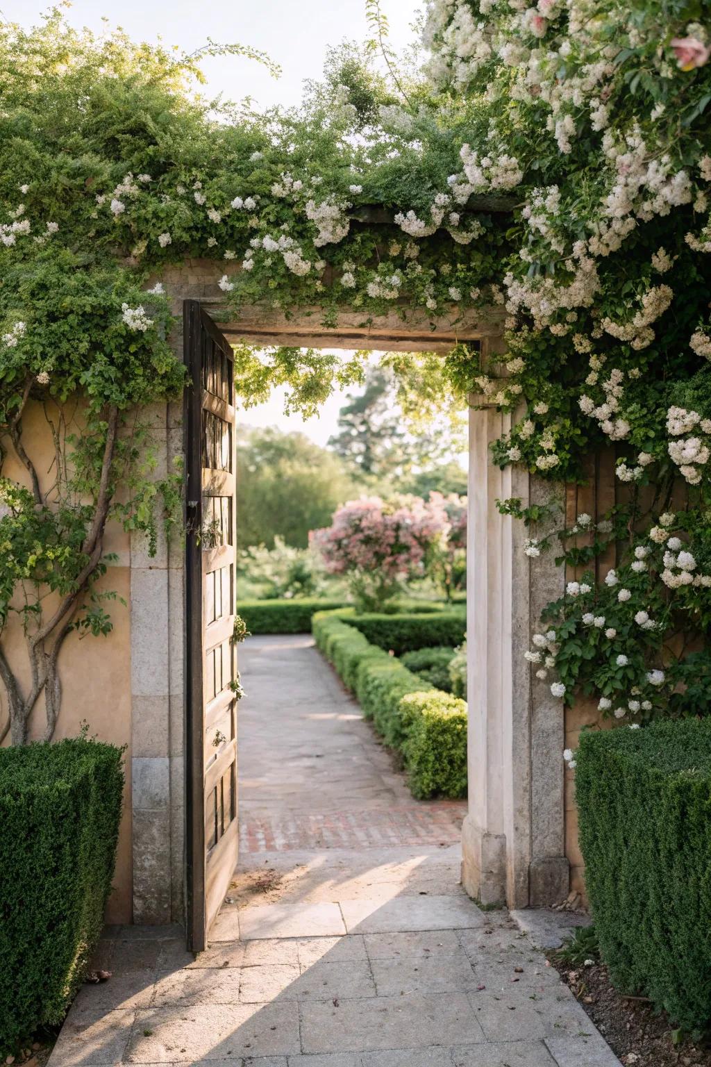 Fashion an inviting entrance with blossom-framed doorways.