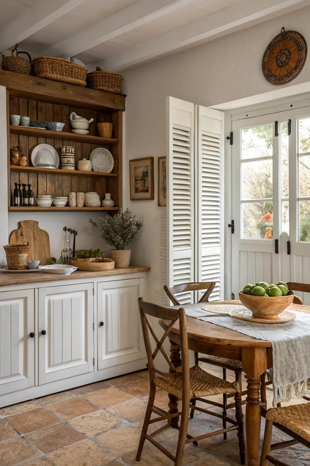 Country style panels bring rustic charm to your kitchen.
