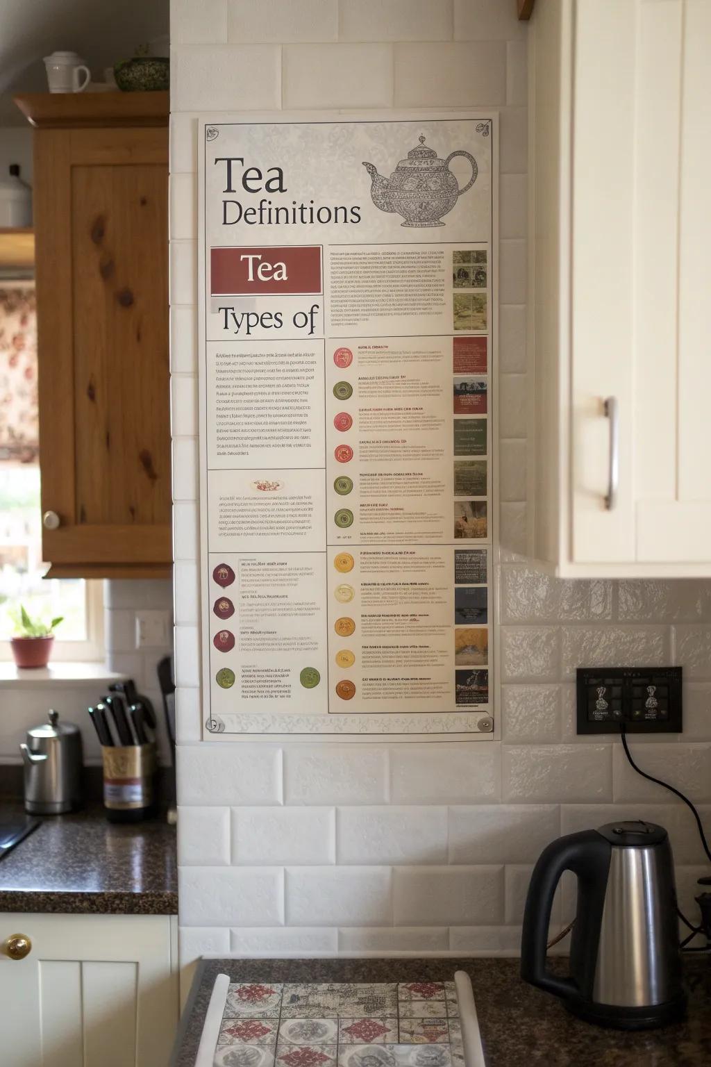 Tea description prints for the ultimate tea enthusiast's kitchen.