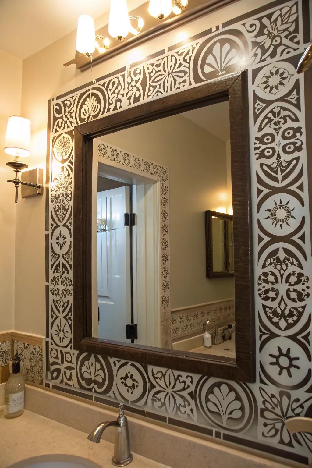 Ornamental film provides a flexible method for introducing unique designs to mirrors.