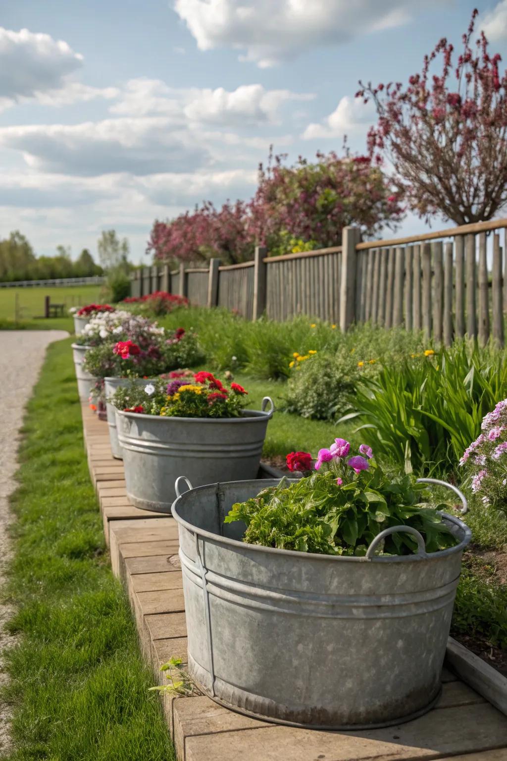 Add personality with retro growing pots.