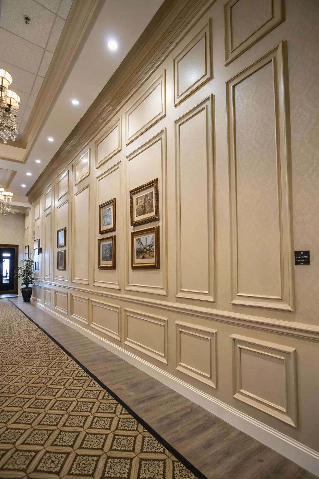 Decorative molding elevates walls with a hint of refinement and structure.