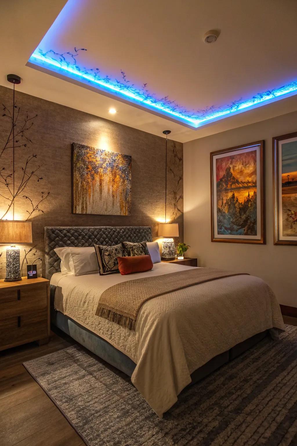 Artwork illuminated by SparkLights for a gallery-like impact.