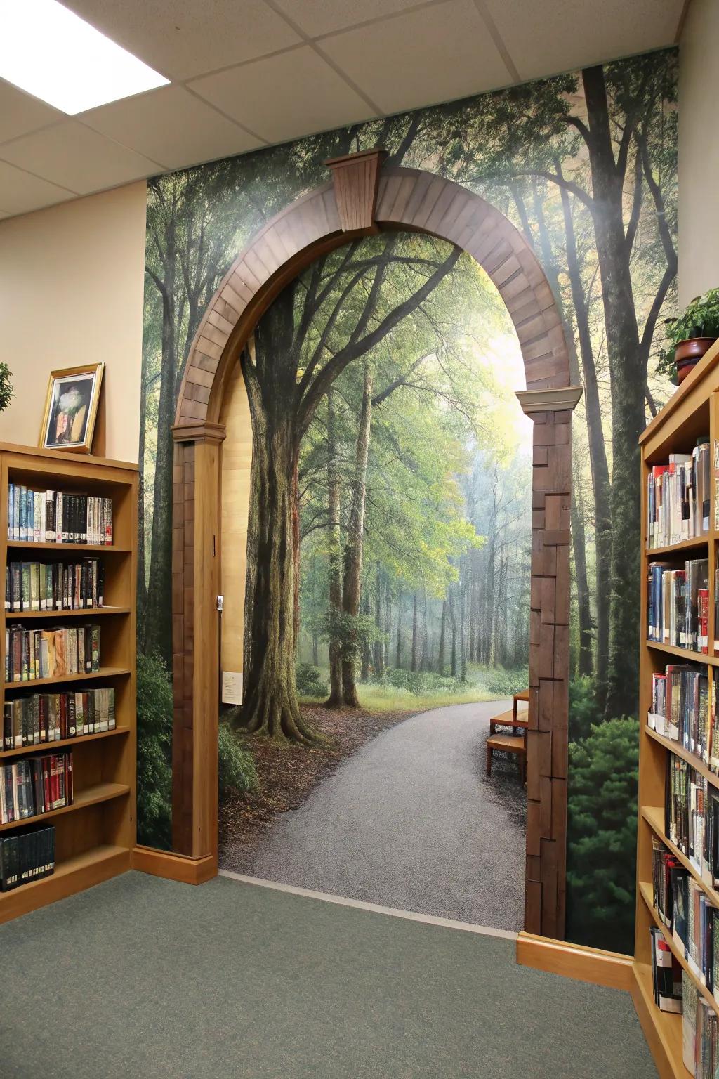 Deep view murals can transform your library into a doorway to another realm.